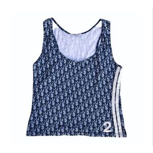 RARE Dior navy monogram trotter tank top